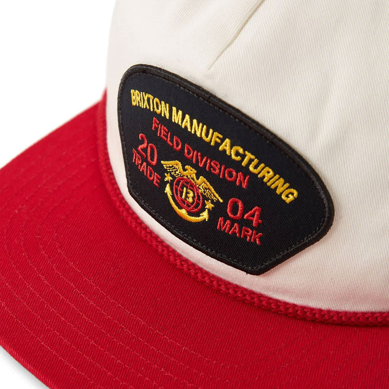 Brixton Division Np Mp Snapback Hat - Off White/Red