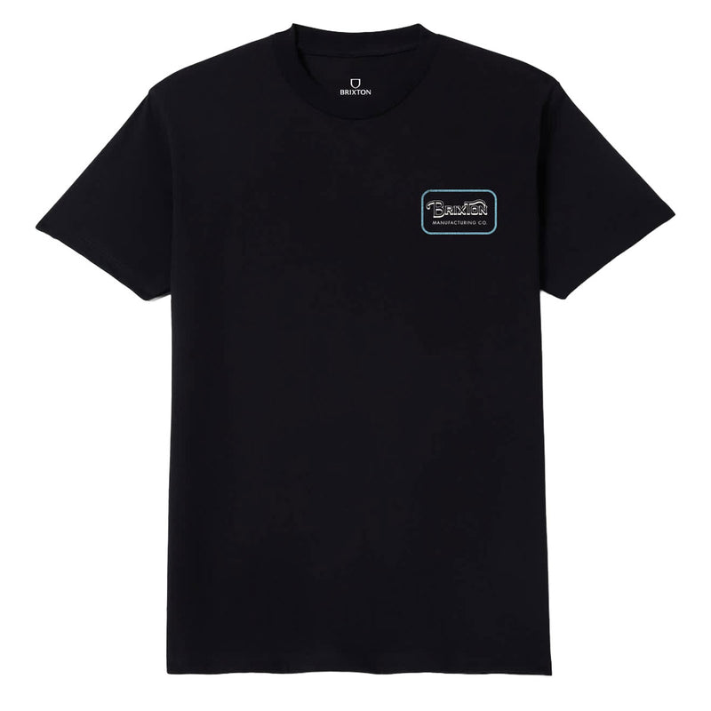 Brixton Grade T-Shirt - Black/Off White/Retro Blue