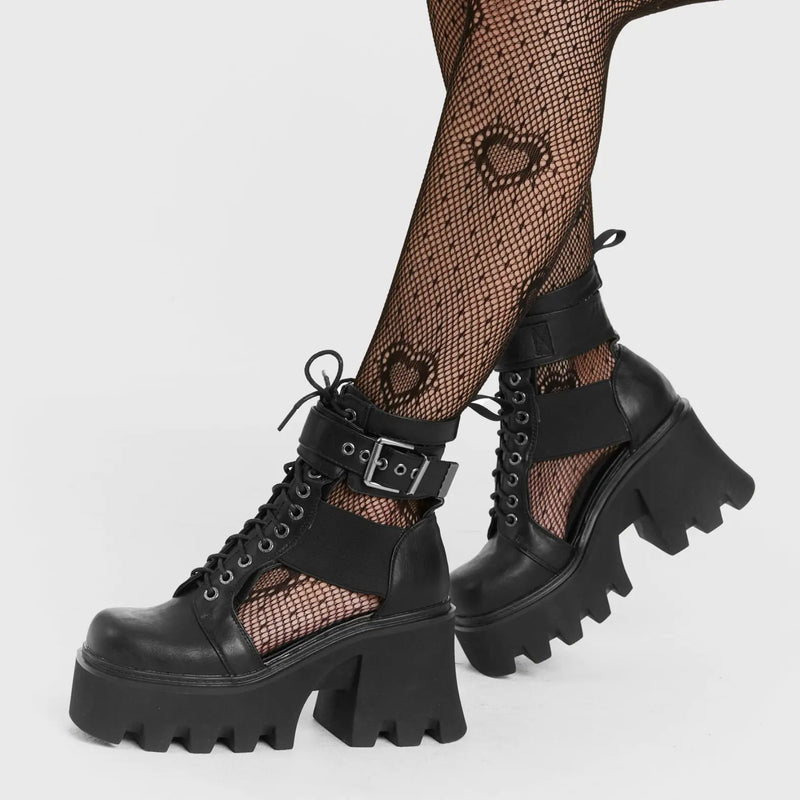 Busy Chunky Platform Ankle Boots lamodawebsite
