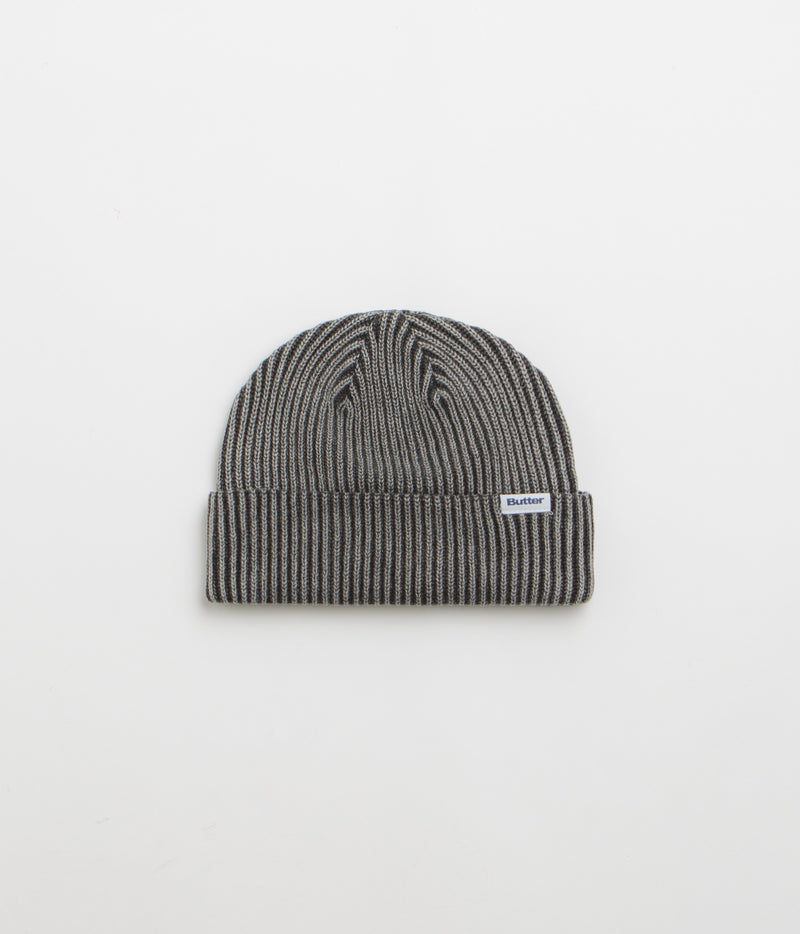 Butter Goods Bleached Wharfie Beanie in Black