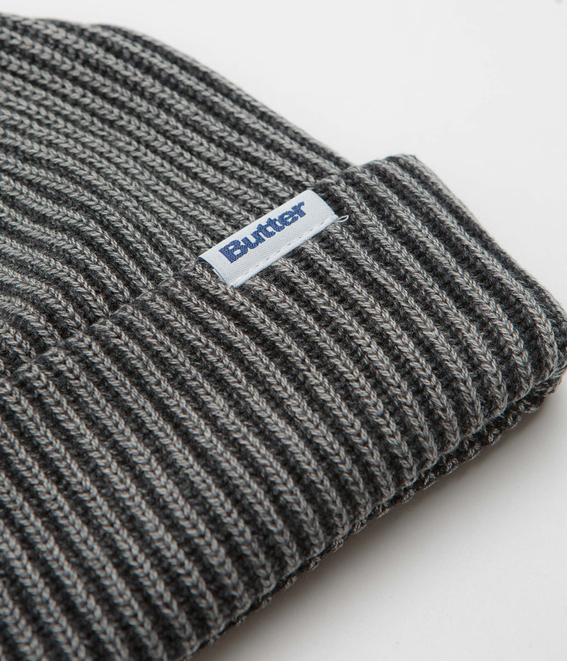 Butter Goods Bleached Wharfie Beanie in Black