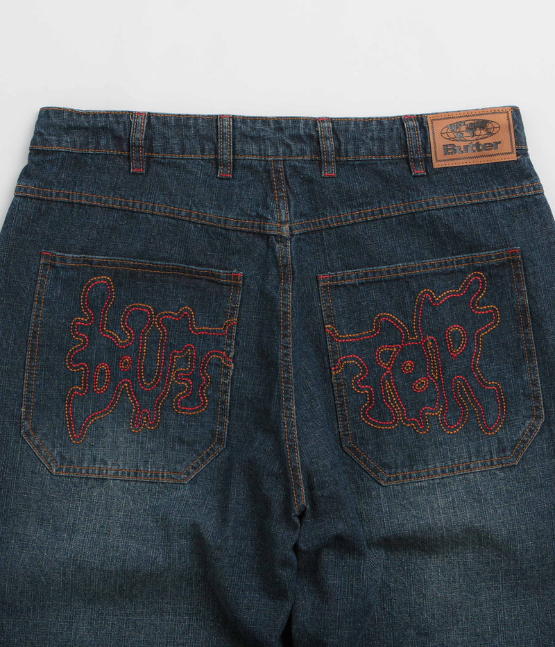 Butter Goods Blotch Jeans in Streaky Navy