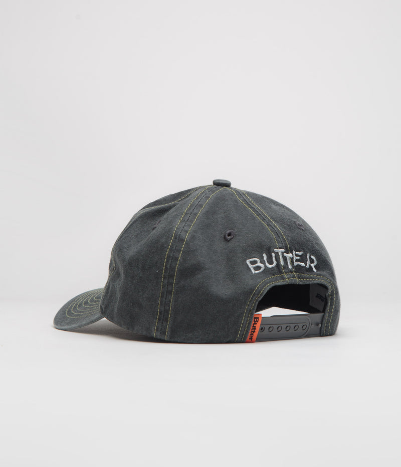 Butter Goods Canine 5 Panel Cap in Washed Black