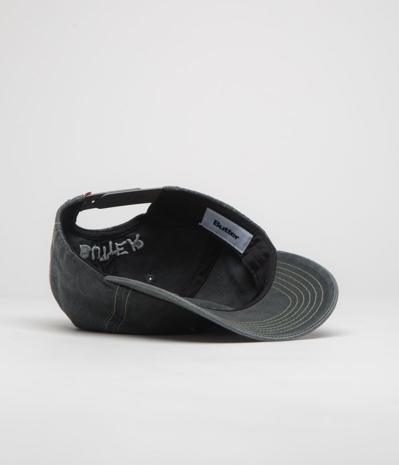 Butter Goods Canine 5 Panel Cap in Washed Black