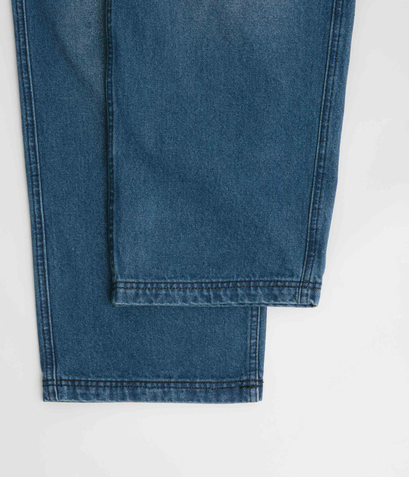 Butter Goods Denim Work Pants in Distressed Indigo