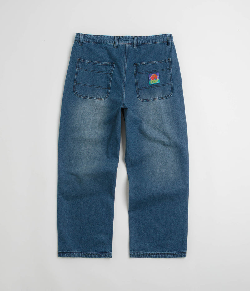 Butter Goods Denim Work Pants in Distressed Indigo