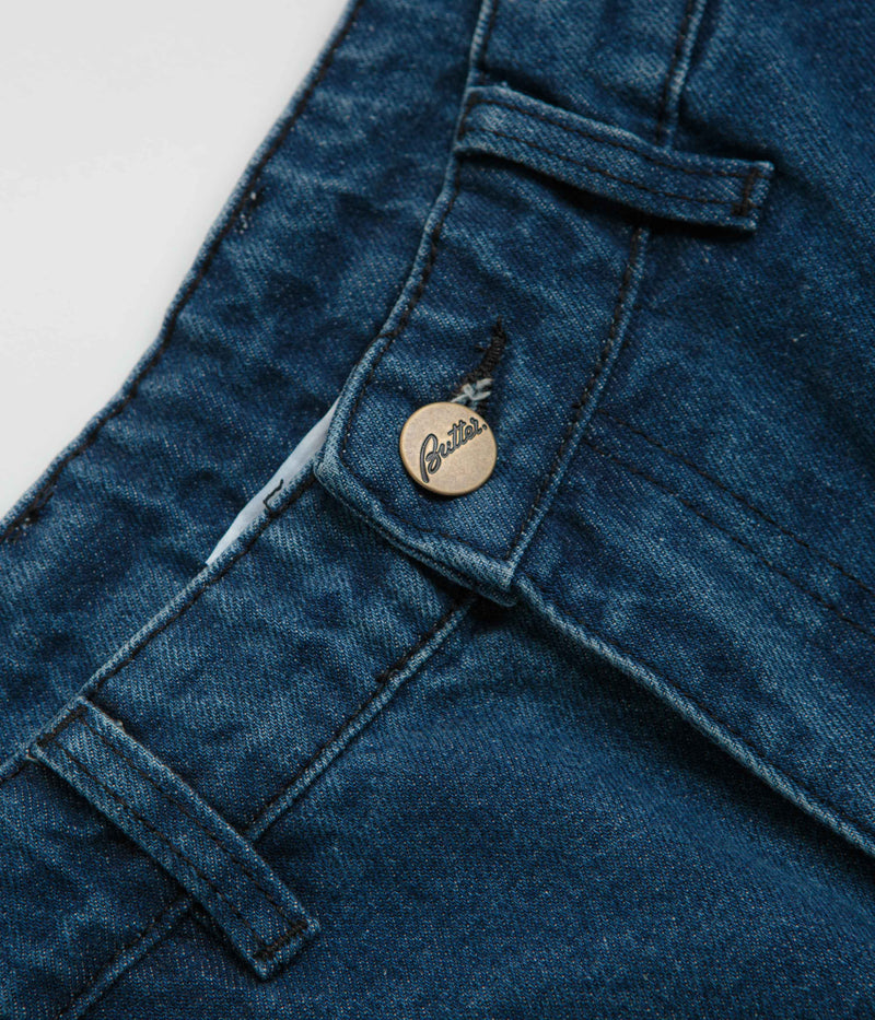 Butter Goods Denim Work Pants in Distressed Indigo