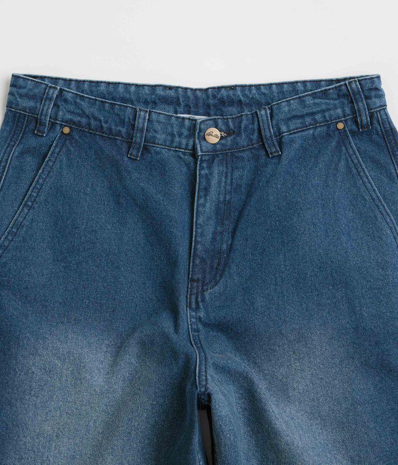 Butter Goods Denim Work Pants in Distressed Indigo