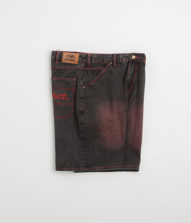 Butter Goods Encounter Denim Shorts in Tinted Washed Black
