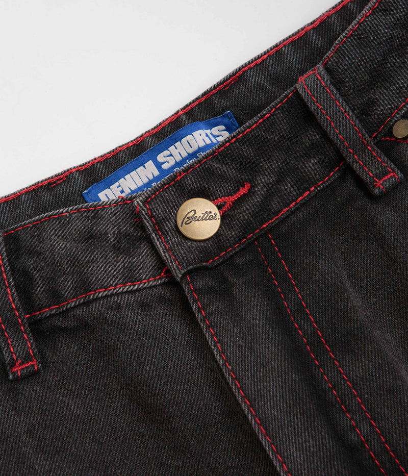Butter Goods Encounter Denim Shorts in Tinted Washed Black