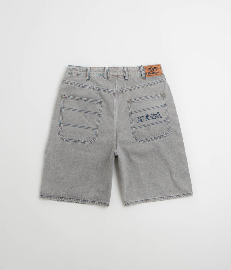 Butter Goods Encounter Denim Shorts in Washed Soft Grey