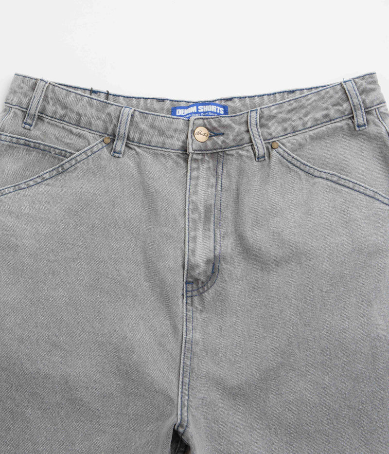 Butter Goods Encounter Denim Shorts in Washed Soft Grey