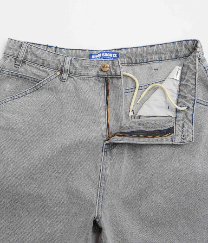 Butter Goods Encounter Denim Shorts in Washed Soft Grey