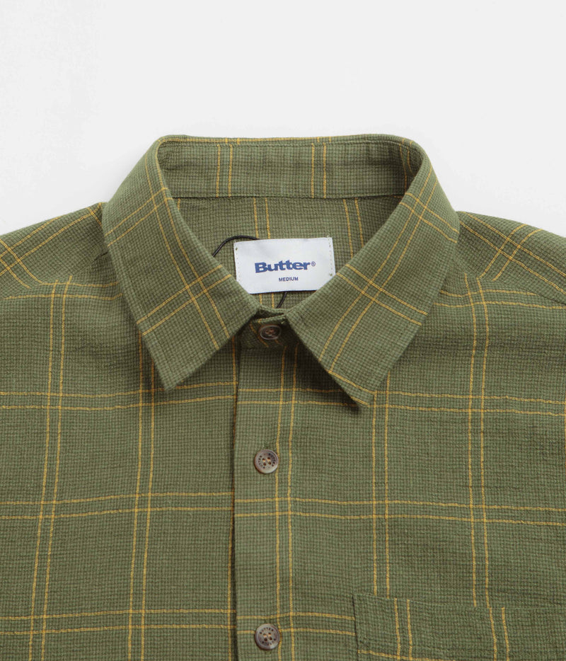 Butter Goods Equipment Short Sleeve Shirt in Green and Yellow