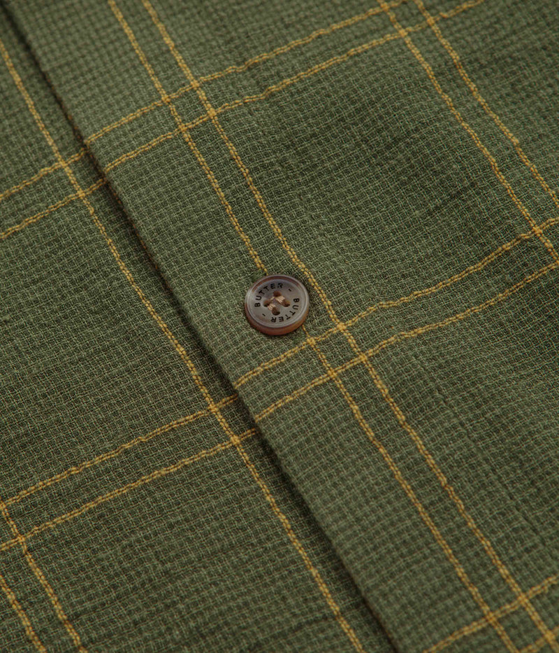 Butter Goods Equipment Short Sleeve Shirt in Green and Yellow