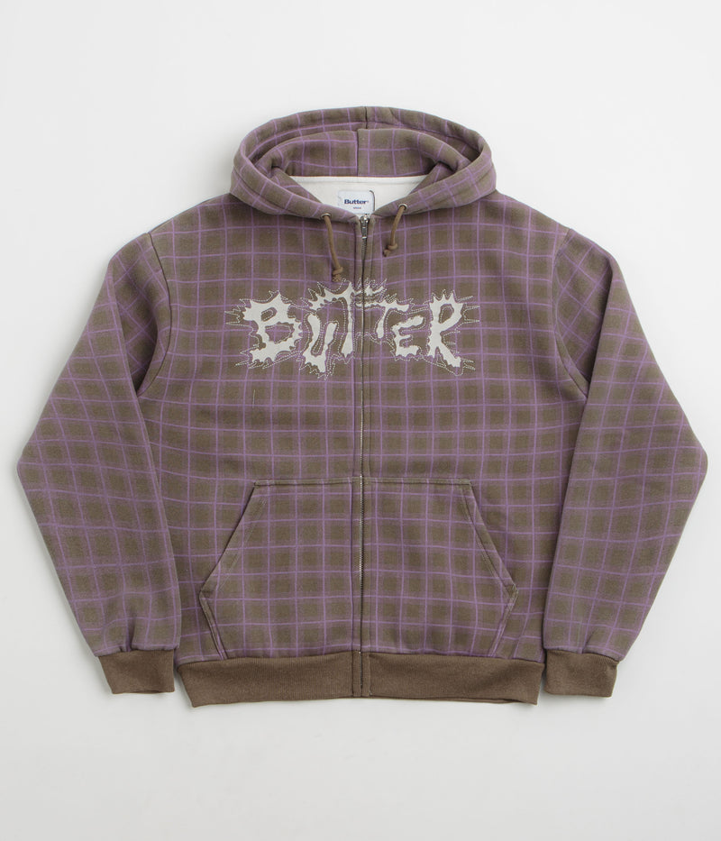Butter Goods Eruption Zip-Thru Hoodie in Plaid