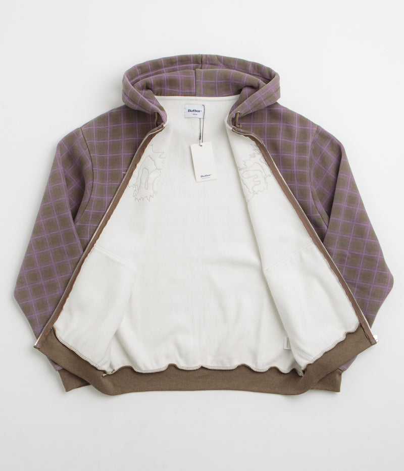 Butter Goods Eruption Zip-Thru Hoodie in Plaid