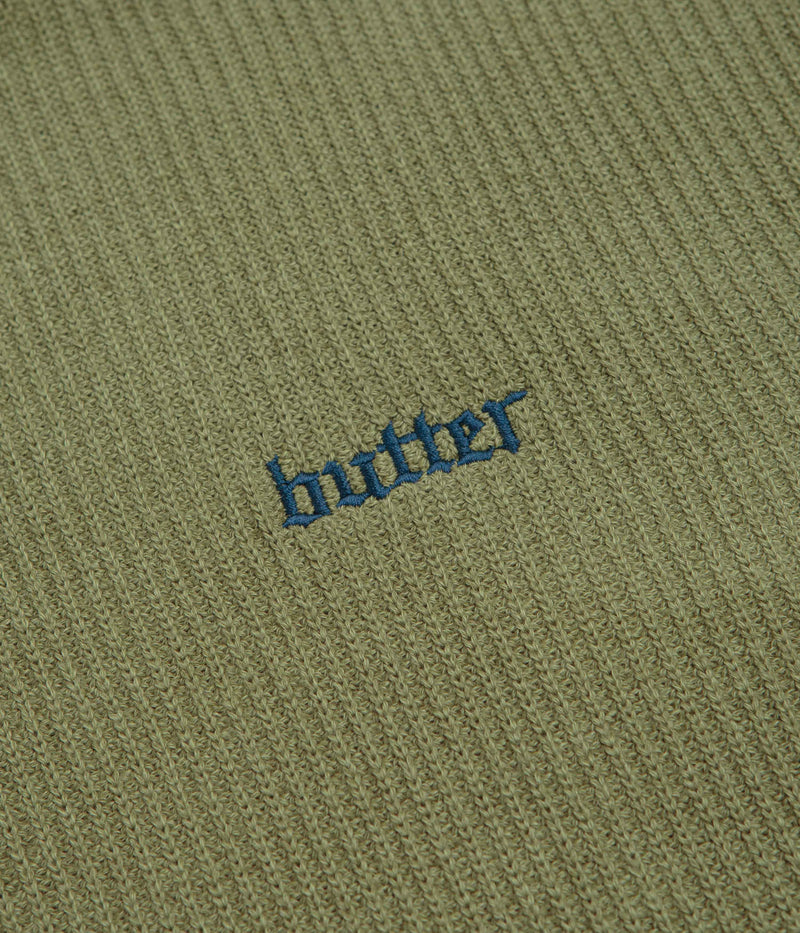 Butter Goods Fade Knit Crewneck Sweatshirt in Algae