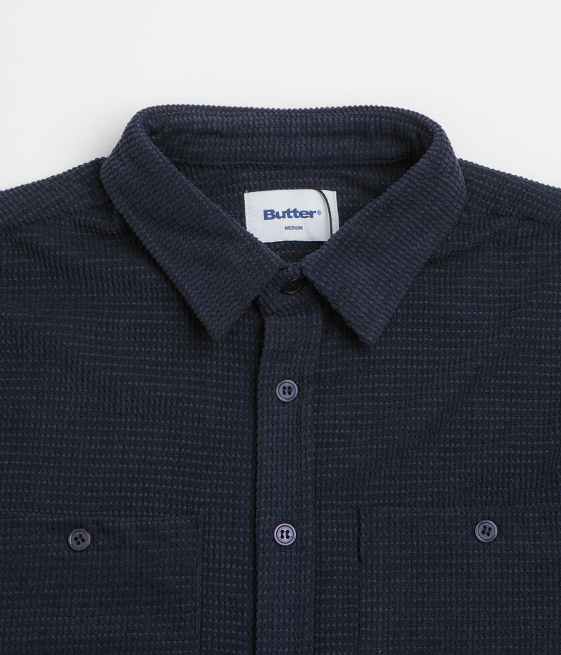 Butter Goods Grid Corduroy Overshirt in Navy