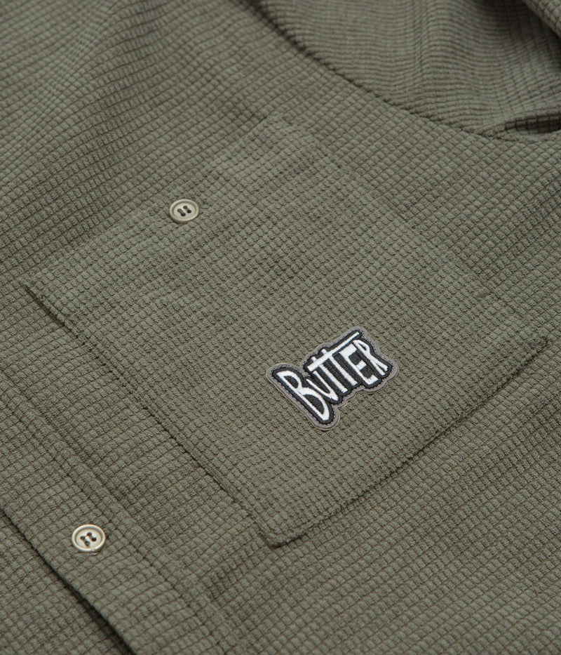 Butter Goods Grid Corduroy Overshirt in Olive