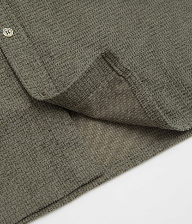 Butter Goods Grid Corduroy Overshirt in Olive