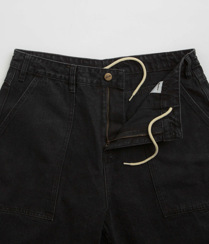 Butter Goods Patch Pocket Denim Shorts in Washed Black