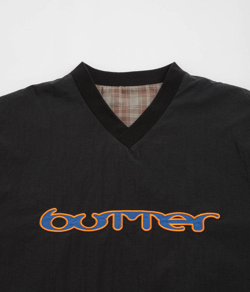 Butter Goods Reversible Dugout Pullover Jacket in Black and Stone