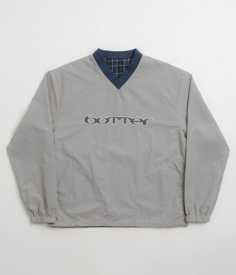 Butter Goods Reversible Dugout Pullover Jacket in Grey and Navy