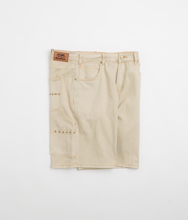 Butter Goods Rivet Denim Shorts in Bone