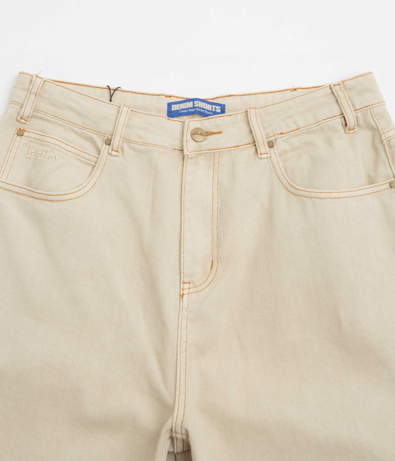 Butter Goods Rivet Denim Shorts in Bone