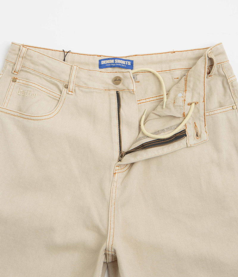 Butter Goods Rivet Denim Shorts in Bone