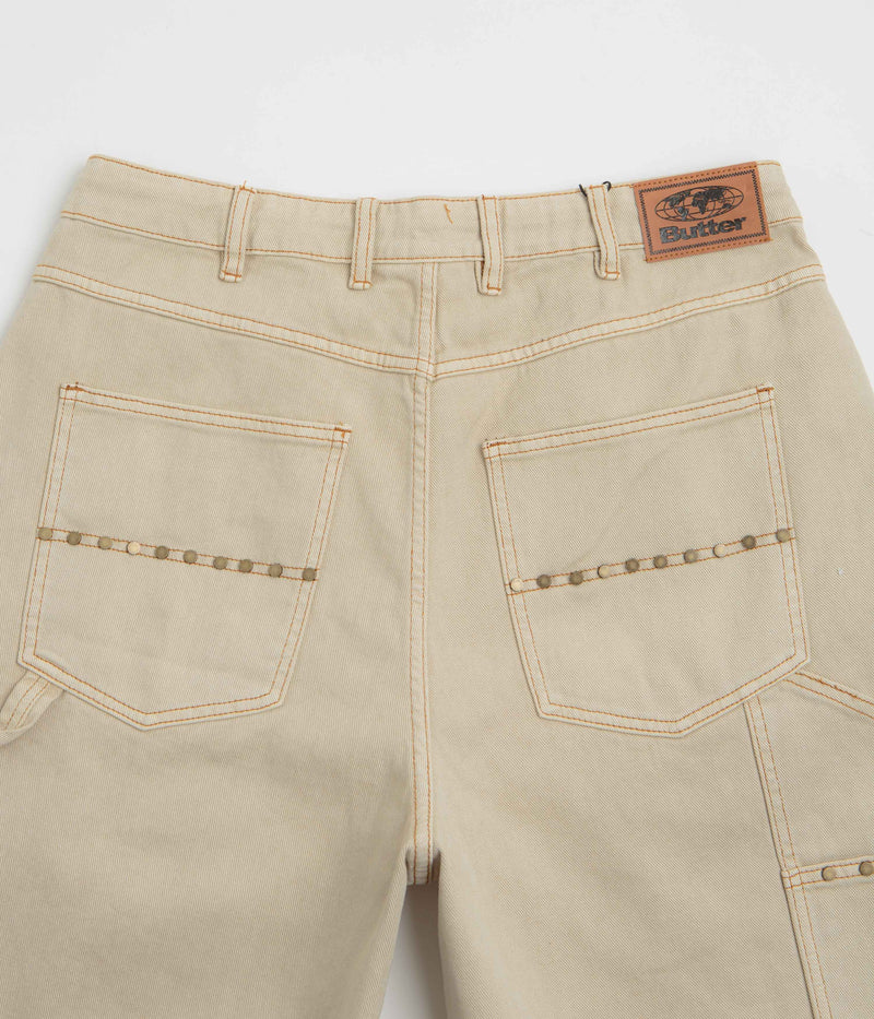 Butter Goods Rivet Denim Shorts in Bone