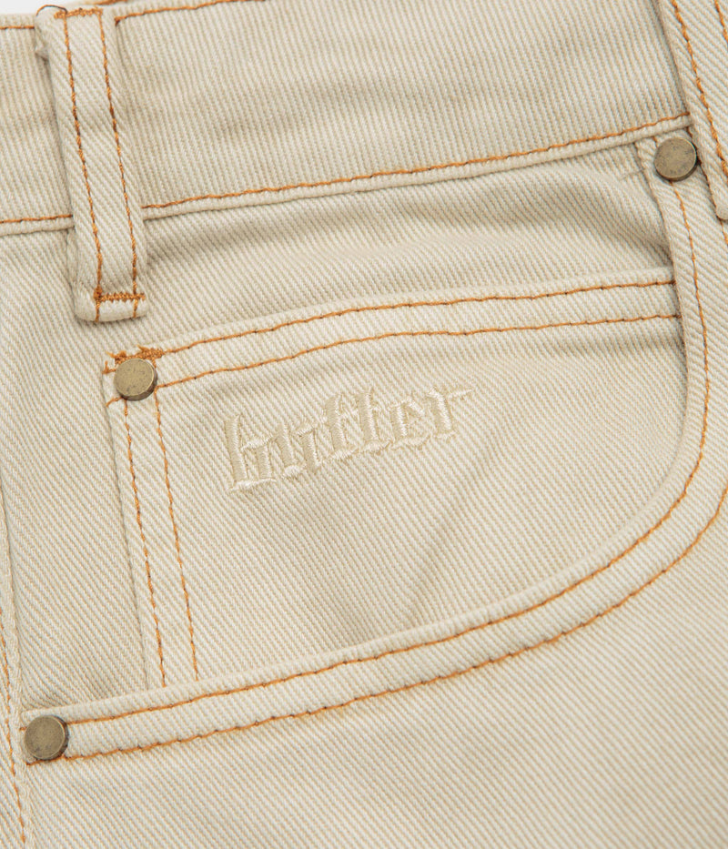 Butter Goods Rivet Denim Shorts in Bone