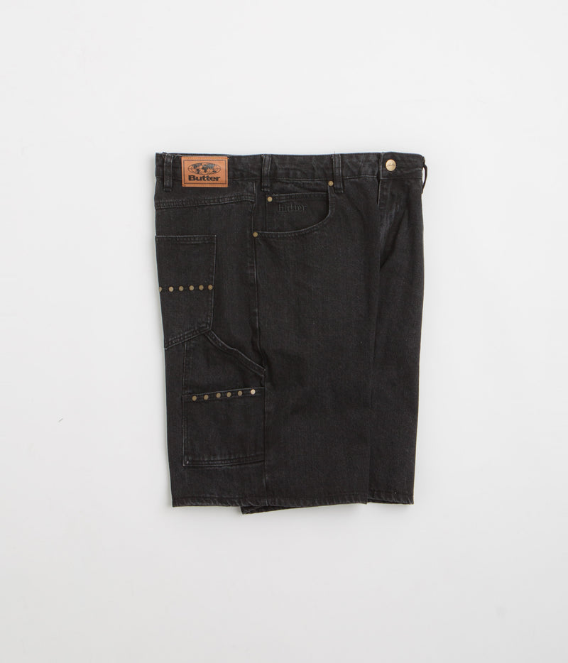 Butter Goods Rivet Denim Shorts in Washed Black