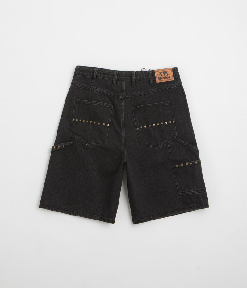 Butter Goods Rivet Denim Shorts in Washed Black