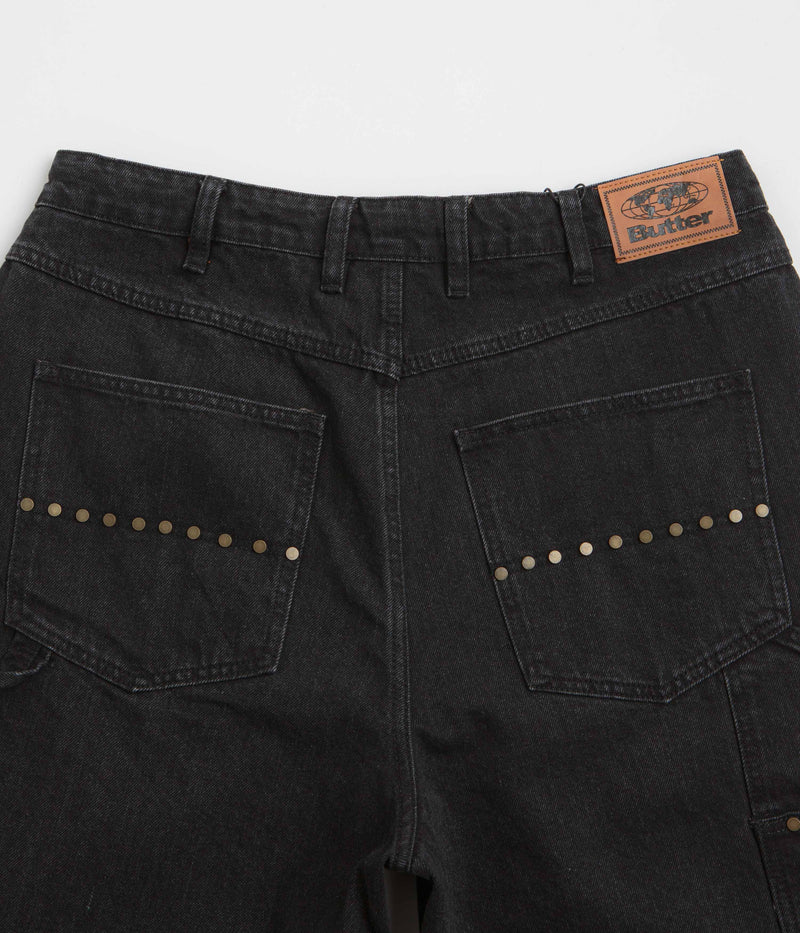 Butter Goods Rivet Denim Shorts in Washed Black