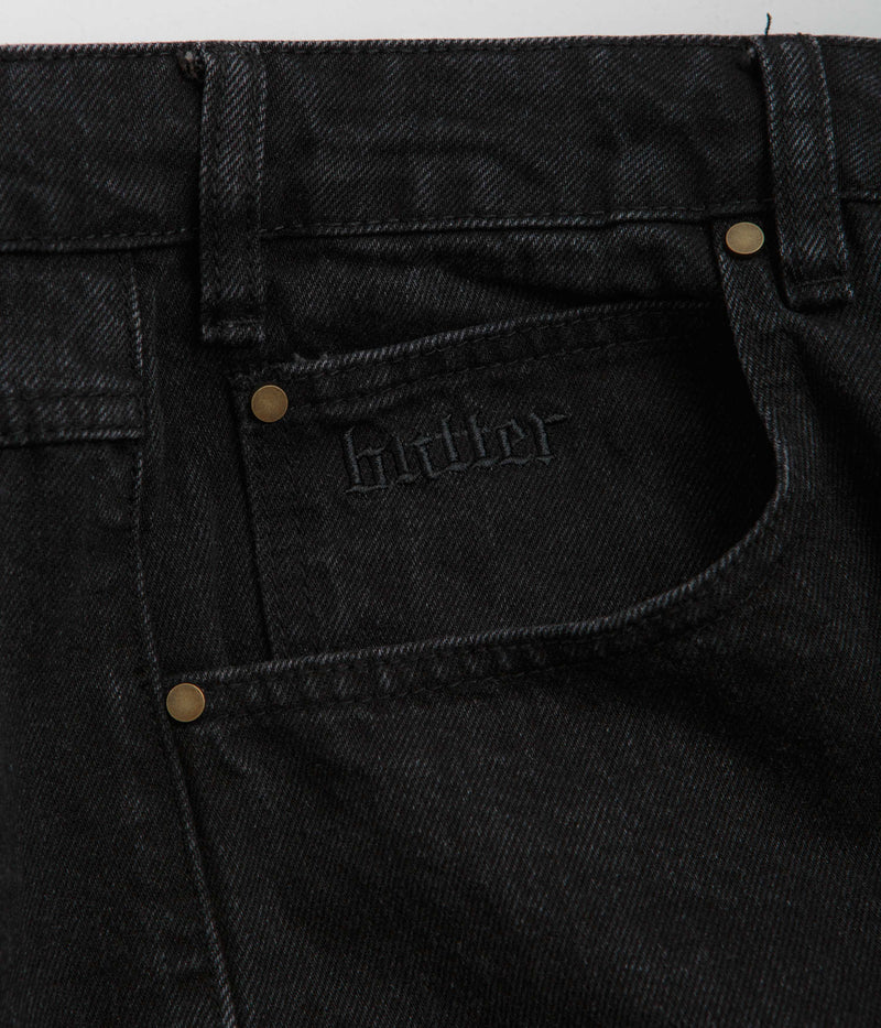 Butter Goods Rivet Denim Shorts in Washed Black