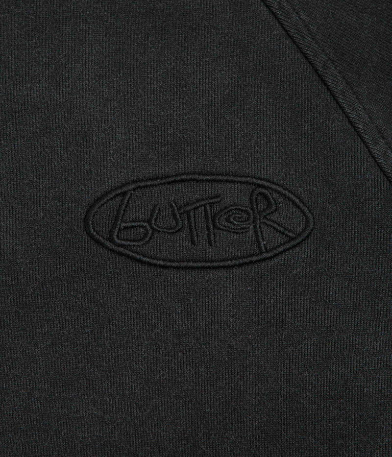 Butter Goods Scrubbed Crewneck Sweatshirt in Black