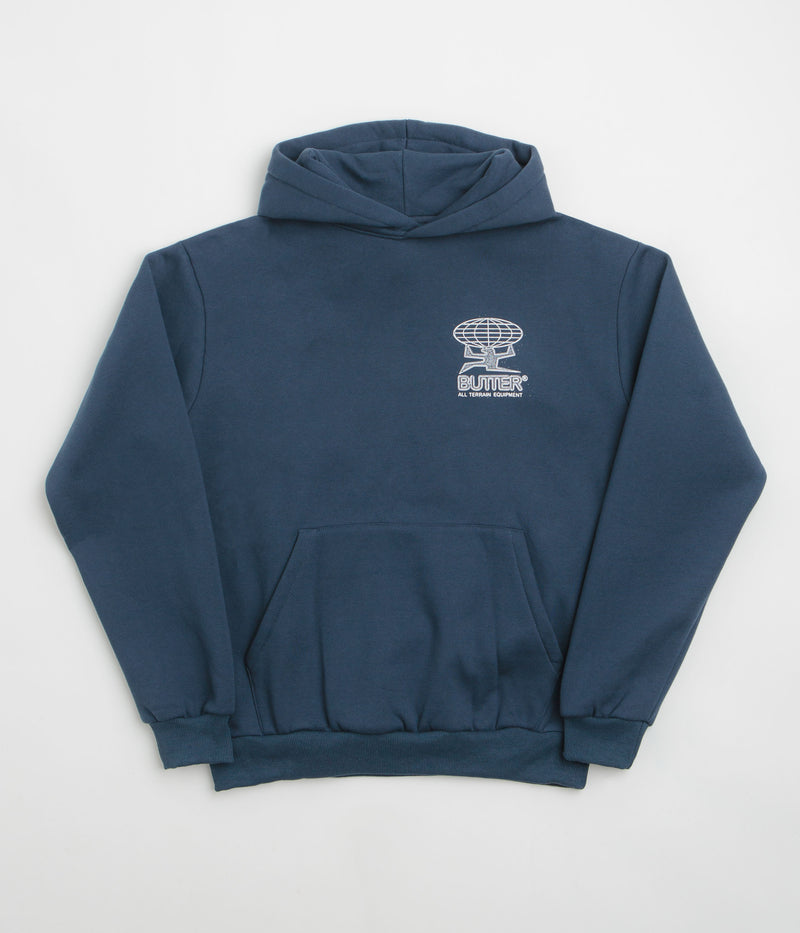 Butter Goods Terrain Hoodie in Navy and White
