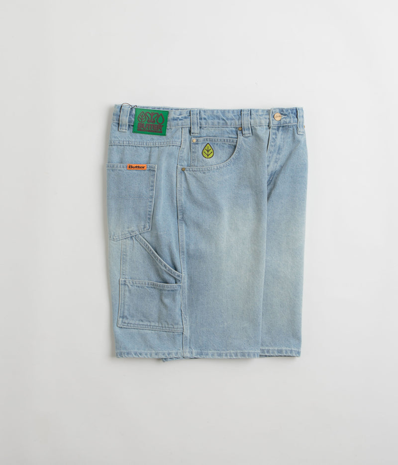 Butter Goods Weathergear Denim Shorts in Faded Blue