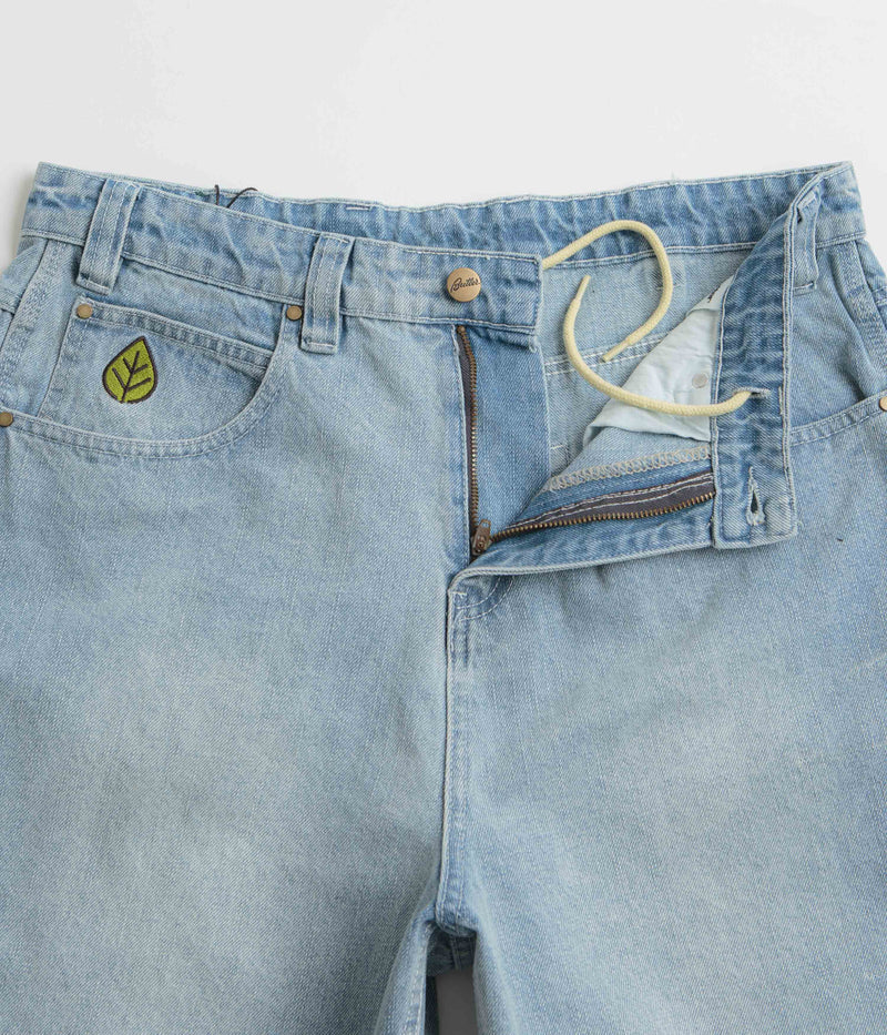 Butter Goods Weathergear Denim Shorts in Faded Blue