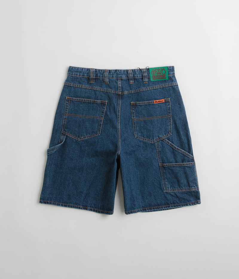 Butter Goods Weathergear Denim Shorts in Repaired Indigo