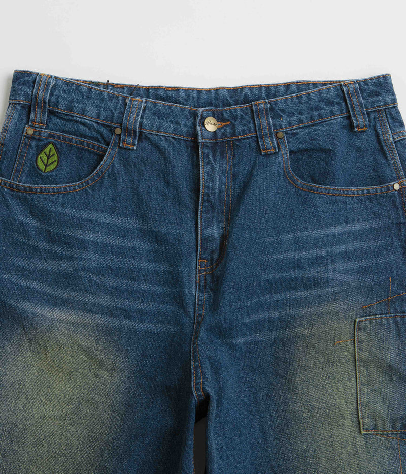 Butter Goods Weathergear Denim Shorts in Repaired Indigo
