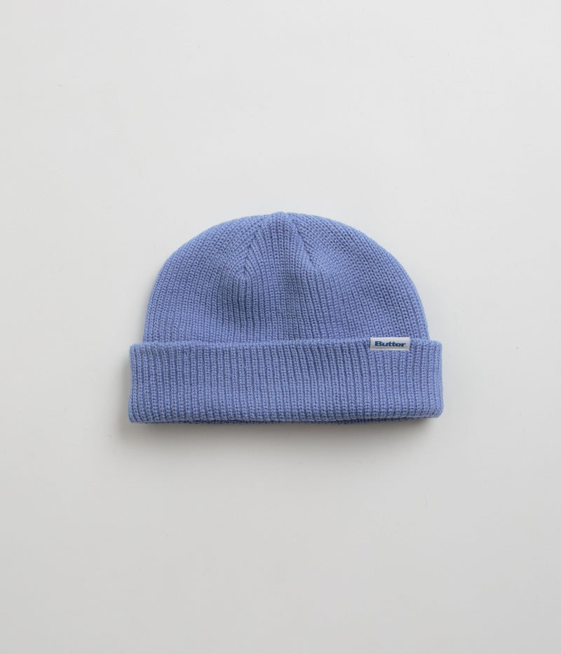 Butter Goods Wharfie Beanie in Pacific Blue and White