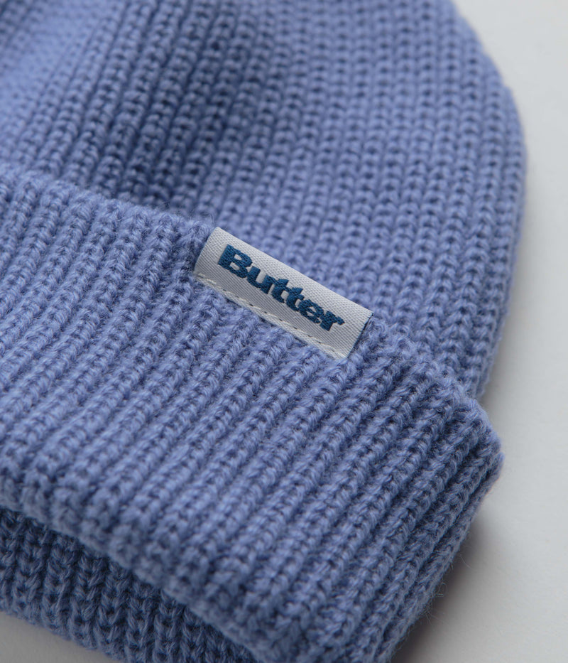 Butter Goods Wharfie Beanie in Pacific Blue and White