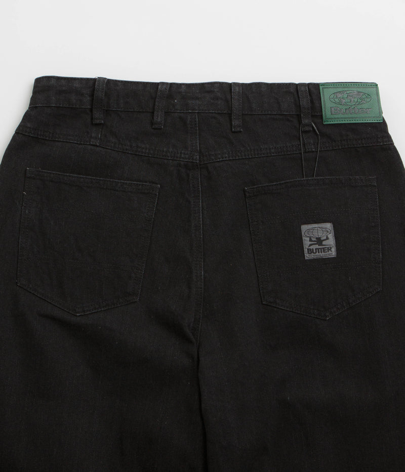 Butter Goods Wide Cut Jeans in Dark Washed Black