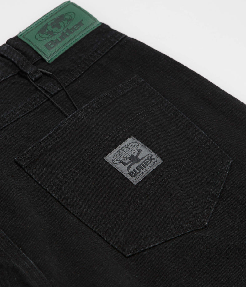 Butter Goods Wide Cut Jeans in Dark Washed Black