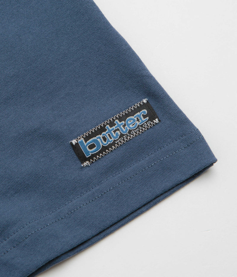 Butter Goods Worldwide Panelled T-Shirt in Denim