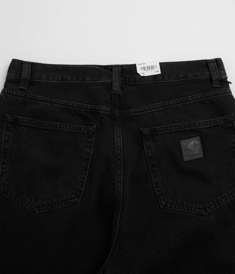 Carhartt Aaron Pants in Black Stone Washed