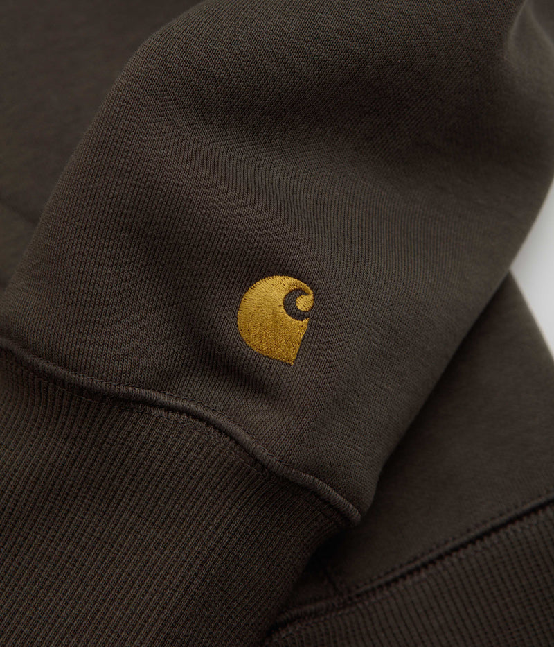 Carhartt Chase Hoodie in Shungite and Gold